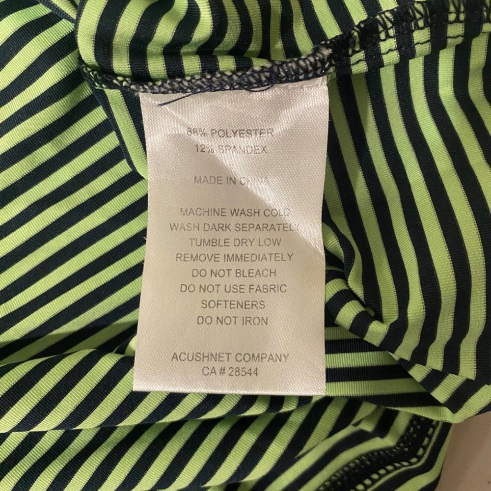 FootJoy FJ Blue Green Bengal Striped Performance Stretch Golf Polo Shirt Mens XL - Picture 7 of 10